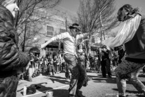 Group dancing while Black Sheep Ensemble plays