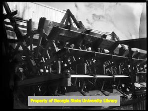 Riverboat paddle wheel, circa late 1930s or early 1940s