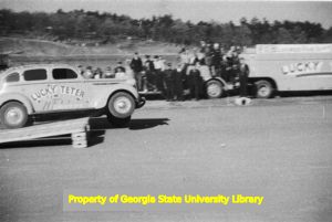 Stunt driving, Lakewood Fairgrounds, Atlanta, Georgia, circa late 1930s or early 1940s
