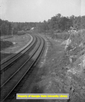 Railroad tracks, circa late 1930s or early 1940s