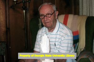 Ernest Welch with the Italian "praying hands" given to him by the Georgia State University Fine Arts Department on the occassion of Welch's 100th birthday, Atlanta, Georgia, May 3, 2006.