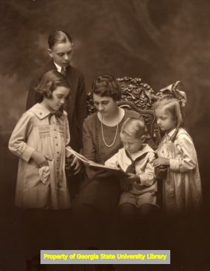 Photograph of the Welch Family: Mrs. Scenus P. Welch with her four children, Ernest, Margaret, Frances, and James, Lafayette, Alabama, August 1921.