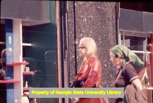 Shopping in Oslo, Norway, 1971. Photographic slide by Ernest Welch.