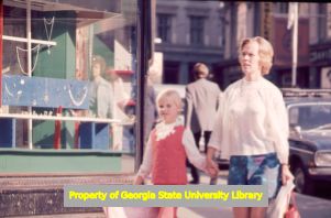 Shopping in Oslo, Norway, 1971. Photographic slide by Ernest Welch.