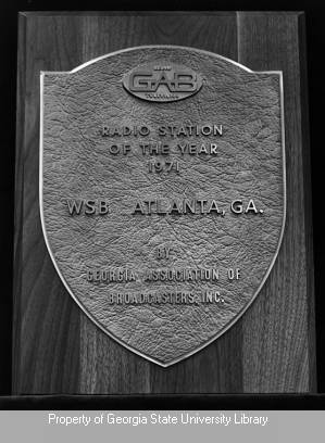 Georgia Association of Broadcasters plaque