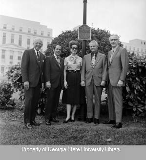 Ivan Allen, Jr., and Elmo Ellis with Shining Light Award for William Hartsfield