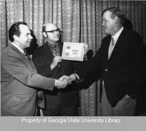 Jack Quirk receiving an award
