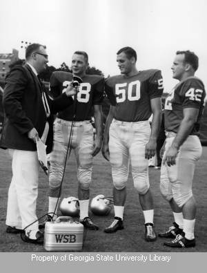 Frank Stiteler interviewing University of Georgia football players