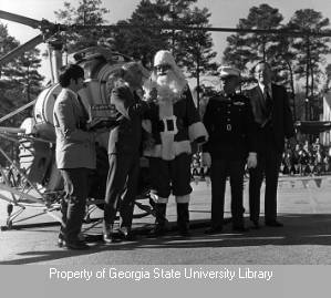 Aubrey Morris interviewing Santa Claus