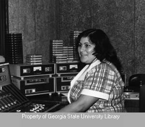 Deena Dominguez at sound board
