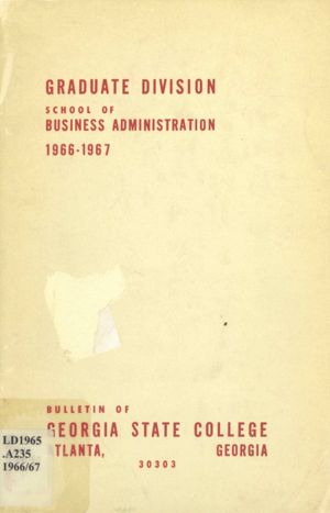 Graduate Division, School of Business Administration, 1966-1967