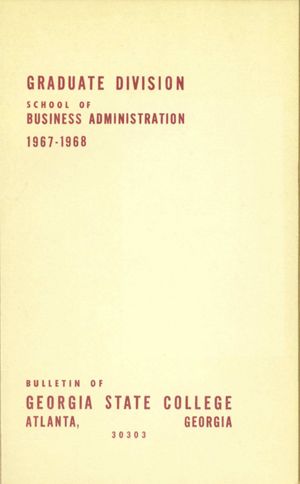 Graduate Division, School of Business Administration, 1967-1968
