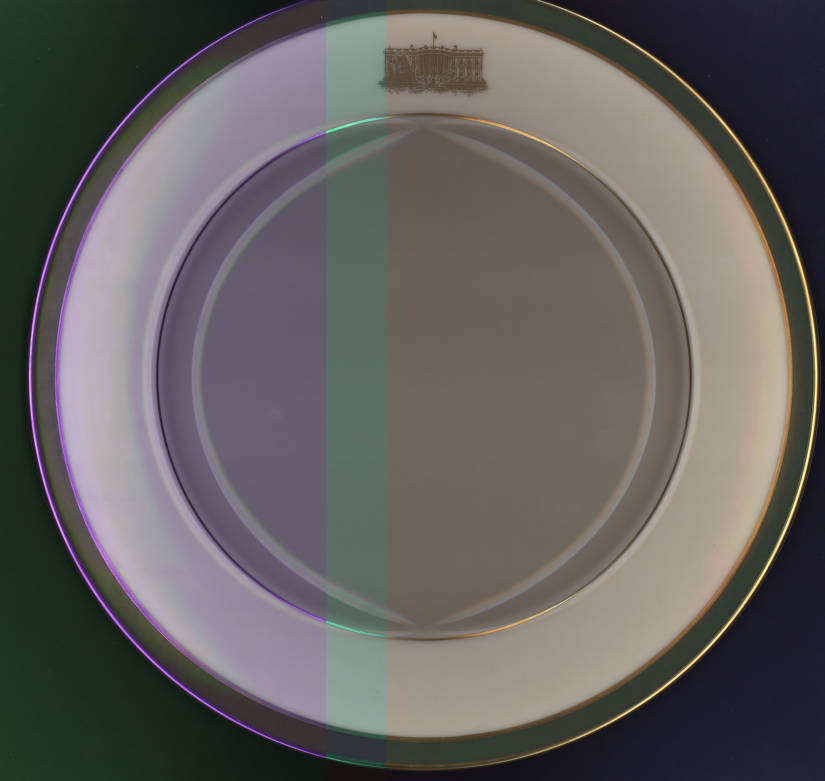 China plate signed by four first ladies, 1988
