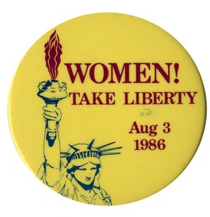 Women! Take Liberty [button], 1986