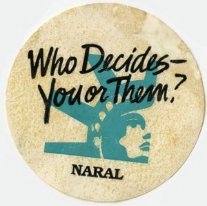 Who Decides -- You or them? [sticker], circa 1989