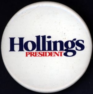 Hollings, President [button], 1984