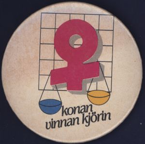 Konan Vinnan Kjorin [button], circa 1985