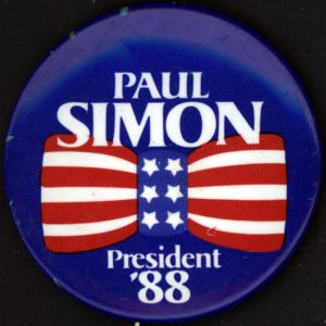 Paul Simon, President '88 [button], 1988