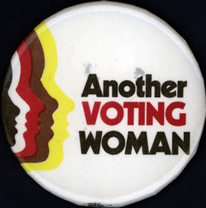 Another Voting Woman [button], circa 1980s