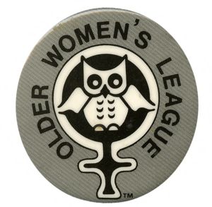 Older Women's League [button], circa 1980s