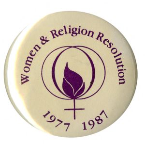 Women and Religion Resolution, 1977-1987 [button], 1987