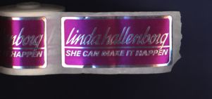 Linda Hallenborg: She Can Make it Happen [stickers], circa 1980s