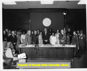 Group photo of the Council on Aging in the Georgia State Capitol, Atlanta Georgia, March 1978.