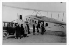 Passengers boarding an Eastern Air Transport Curtiss Condor, circa 1930s