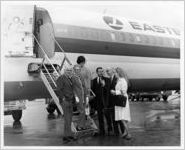 Carolyn Lee Wills and others boarding a flight for Miami, circa 1970s