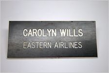 Carolyn Wills, Eastern Airlines [name badge], circa 1970s