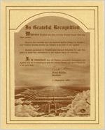 Certificate of Recogition [blank], signed by Frank Borman, 1980