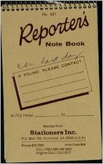 Reporter notebook, EAL last day, 1988-1991