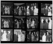 Eastern Air Lines employees and press members at Belmont Hotel celebrating inaugural flight to Bermuda [contact sheet], 1973-04