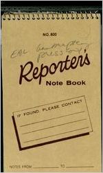 Reporter notebook, EAL bankruptcy press [conference], 1988-1991