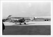 Pitcairn Mailwing on runway at Hartsfield Atlanta International Airport from during Eastern Air Lines 50th anniversary celebration, 1978