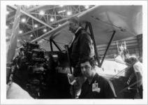 Pilot Merton A. Meade, Jr., fueling Eastern Air Transport Pitcairn Mailwing for 50th Anniversary flight, 1978