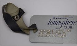 Eastern Air Lines Ionosphere Club luggage tag, circa 1960s