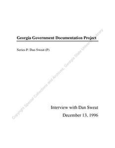 Dan Sweat oral history interview 1996 December 13