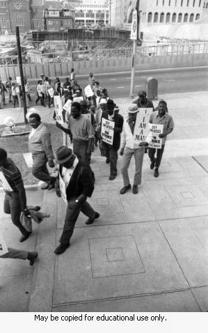 Protest march to Atlanta City Hall, during the Atlanta sanitation workers strike, Atlanta, Georgia, April 13, 1970.