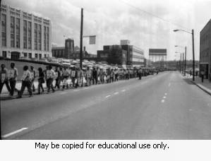 Protest march to Atlanta City Hall, during the Atlanta sanitation workers strike, Atlanta, Georgia, April 13, 1970.