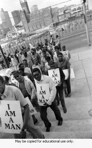 Protest march to Atlanta City Hall, during the Atlanta sanitation workers strike, Atlanta, Georgia, April 13, 1970.