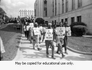 Protest march to Atlanta City Hall, during the Atlanta sanitation workers strike, Atlanta, Georgia, April 13, 1970.