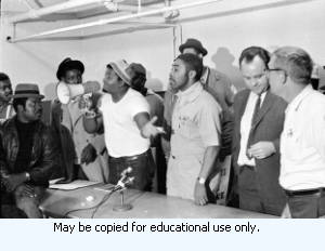 Sanitation workers strike meeting, Atlanta, Georgia, March 20, 1970. This is part of a series labled "Sheraton Emory Garbage Strike."