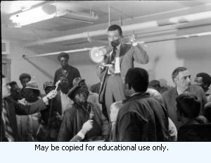 Sanitation workers strike meeting, Atlanta, Georgia, March 20, 1970. This is part of a series labled "Sheraton Emory Garbage Strike."