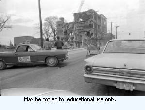 Demolition of building in downtown Atlanta, Georgia, March 1970.