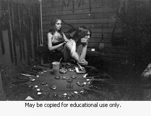 Massage exchange at Hippie Store, Atlanta Georgia, April 1, 1970