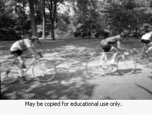 Bicycle race ("Miller Time"), Atlanta, Georgia, summer 1973.