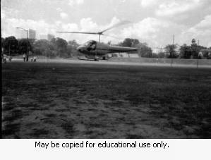 Helicopter in a park, Atlanta, Georgia, 1973.
