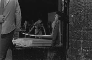 Inspecting the damage: "Atlantis Rising bombing," Atlanta, Georgia, September 11, 1969.