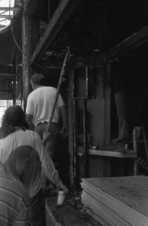 Inspecting the damage: "Atlantis Rising bombing," Atlanta, Georgia, September 11, 1969.